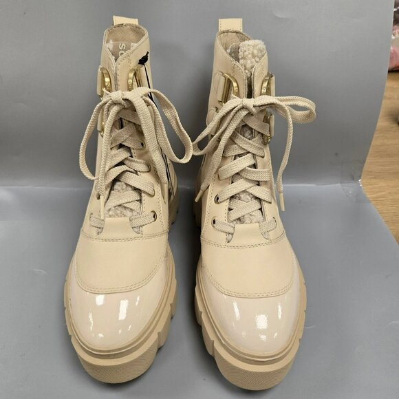 SOREL Caribou X Cozy Lace Up Boot Bleached Ceramic Oatmeal Beige Size 8 - Picture 9 of 15